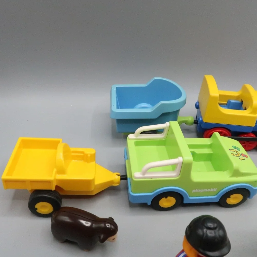 Vintage Playmobil 123 Horse Child Carrots‎ Tractor Train Farm Animal Sheep Lot